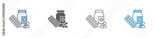 Medicine Icon Set Multiple Style Vector Collection