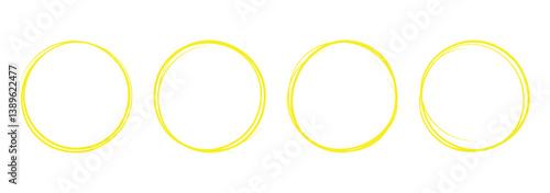yellow hand drawn circle and bubbles