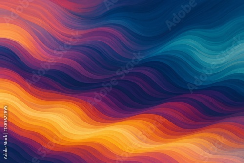 Colorful Waves of Abstract Art Creating a Vibrant Visual Experience in Modern...