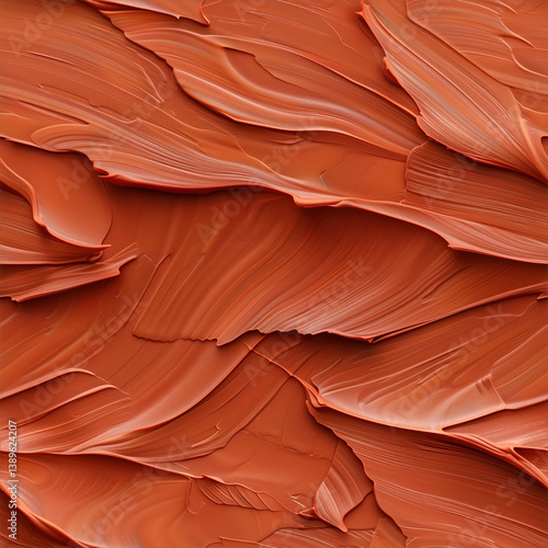 Seamless macro texture of painted concrete in burnt sienna, with rich natural patterns and fine close-up details photo