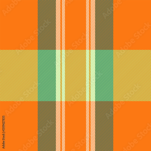 Fotografía Vibrant autumnal plaid pattern in orange, gold, green  brown