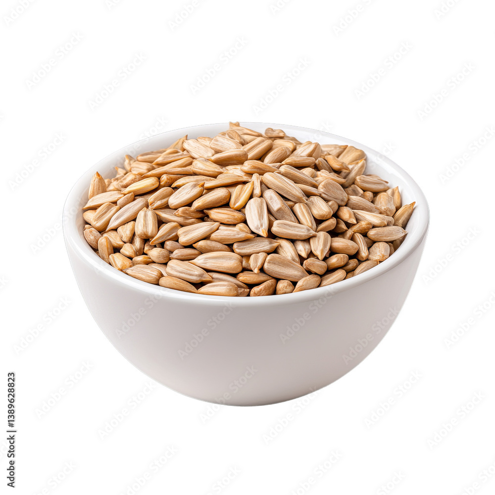 Sunflower seeds in a bowl close up view for healthy eating and snacking photography in studio shot view on Transparent Background Sunflower seeds in a bowl close up view for healthy eating and snacking photography in studio shot view on Transparent Background