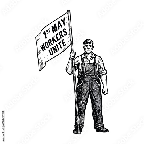 May day workers unite illustration vector art for labor day and social movement