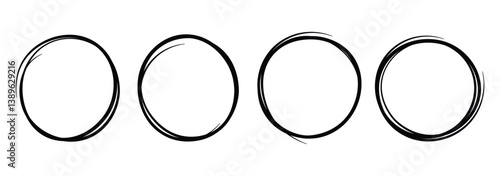 Hand drawn circle highlight marker style clipart graphic