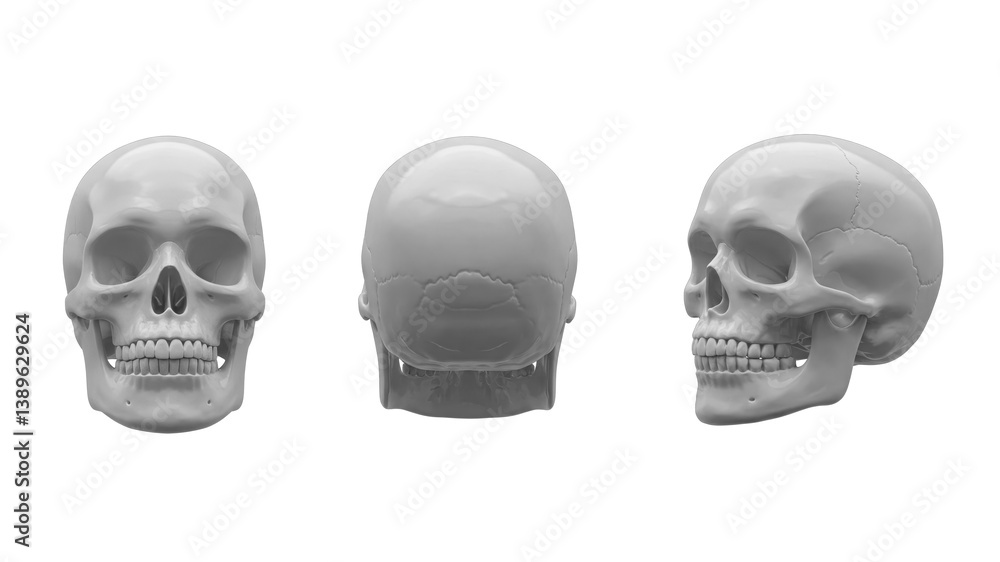 Fototapeta premium Human Skull 3D Rendered illustration