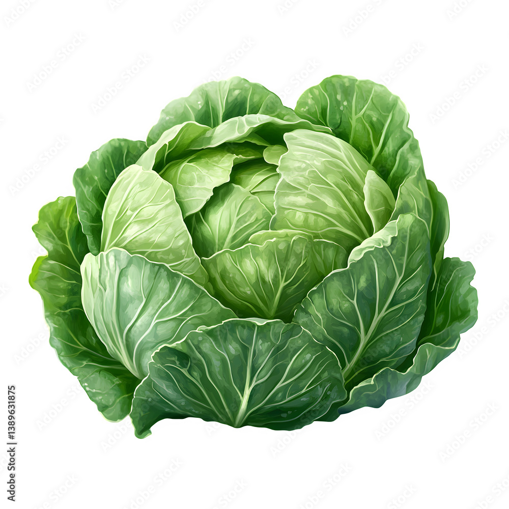Fototapeta premium Fresh cabbage on a transparent background --s 750