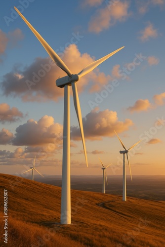 Wind Turbines Stand Tall Against a Colorful Sunset Sky in a Rural Landscape