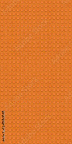 Vertical Bright orange plastic circular button pattern seamless background with repeating round dots for creative modern playful design texture in high contrast color