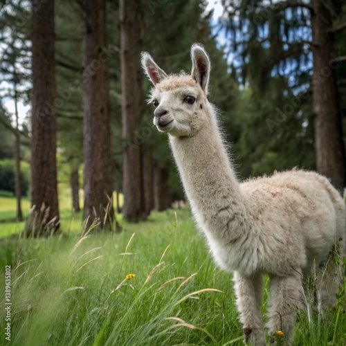 llama in the forest