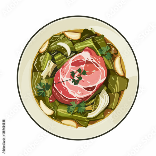 Southern Mustard Greens with Ham Hock and Garlic