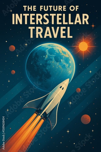 Journey Through Space as a Spaceship Launches Towards Distant Planets and Cel...