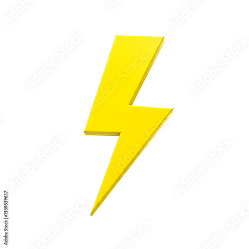 Free Download 3D yellow lightning bolt isolated on white and transparent background, concept for energy, power, speed, and electricity logo design - GFXLoad