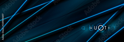 Blue modern abstract futuristic background with glowing neon lines. Technology geometric vector banner design