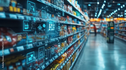 Smart retail environment showcasing modern digital technology integration