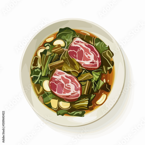 Southern Mustard Greens with Ham Hock and Garlic