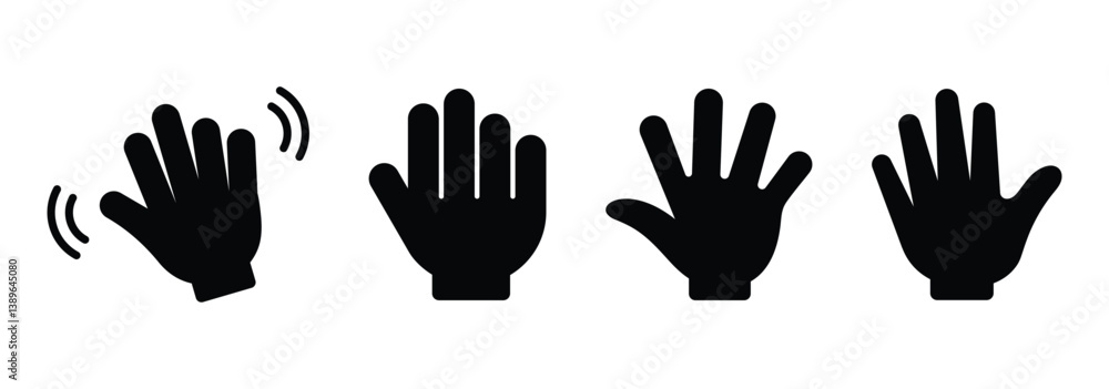 Obraz premium Hand icon flat style vector illustration