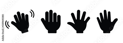Hand icon flat style vector illustration