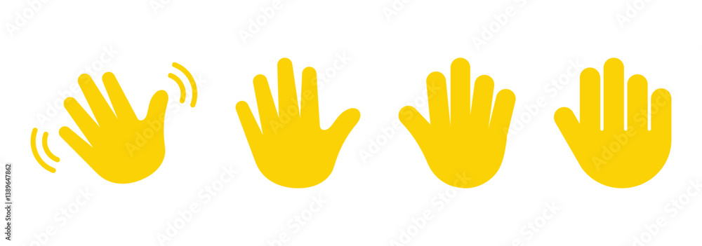 Fototapeta premium Hand Gesture Icon, Hand Stop Icon Vector