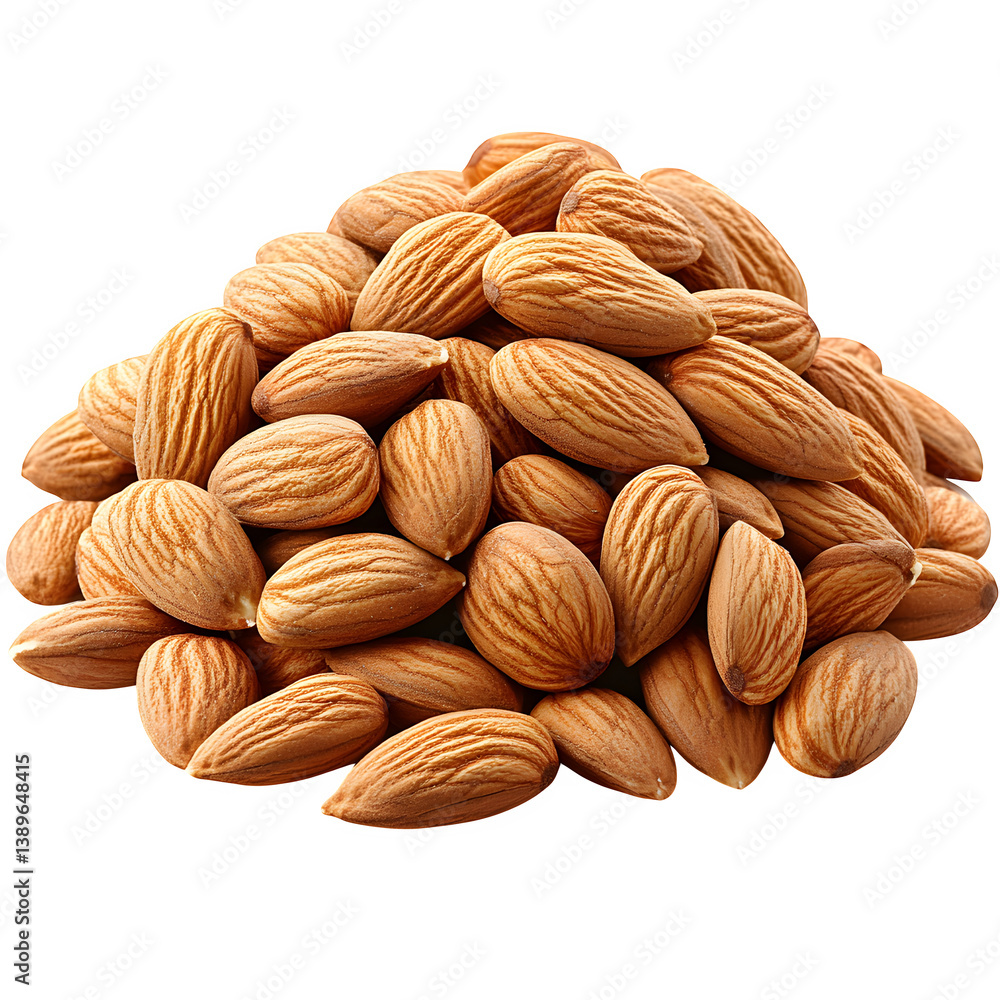 Fototapeta premium Almonds on a transparent background (PNG) --s 750