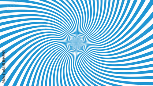 Abstract hypnotic spiral pattern with blue curved stripes twisting from center creating illusion of motion and depth optical illusion background for design wallpaper poster or psychedelic concept