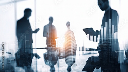 Business People Collaborating with Technology in Modern Workspace