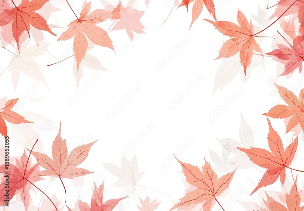 A cute background with autumn leaves, a pastel color palette