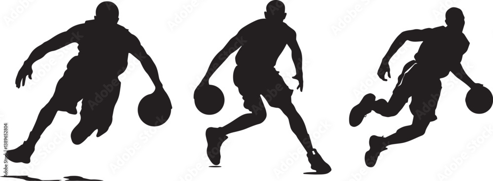 Basketball silhouette vector black on white background Basketball silhouette vector black on white background
