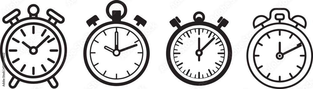 Stopwatch icon linear black on white background Stopwatch icon linear black on white background