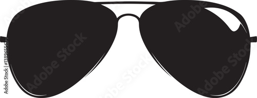 very simple sunglasses symbol vector, no effects, 1 color, white background