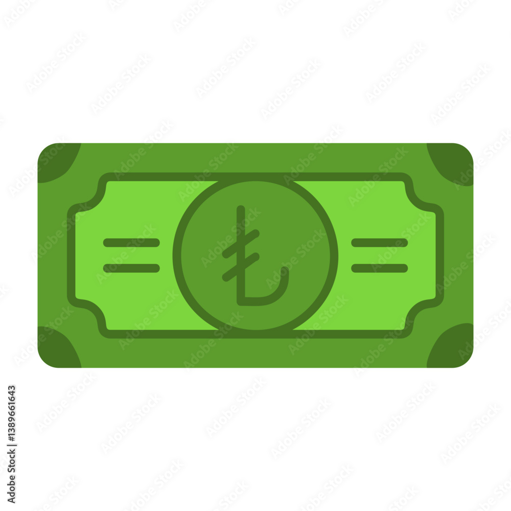 Turkish Lira Note Icon Turkish Lira Note Icon
