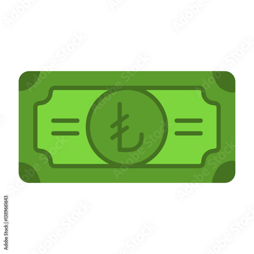 Turkish Lira Note Icon
