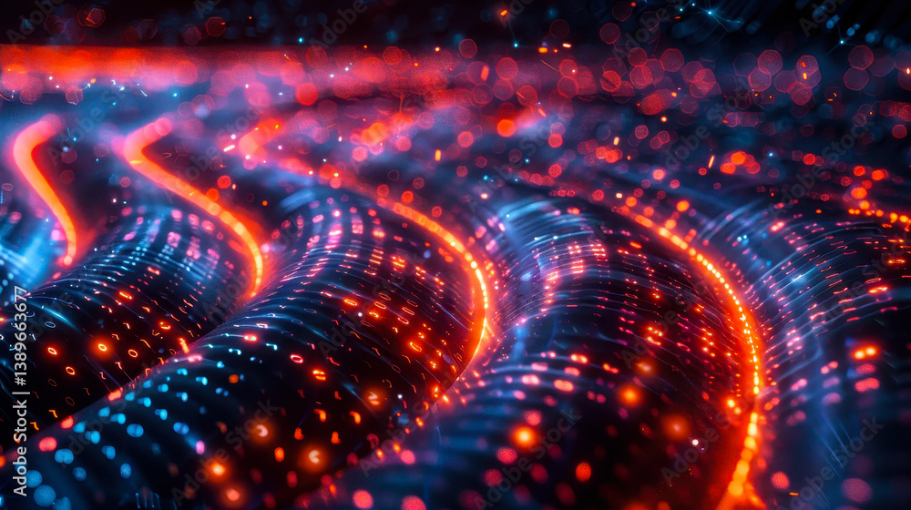 Intricate Encrypted Data Streams: Vibrant Depiction of Cyberspace Security Patterns in a Dark, Digital Setting Intricate Encrypted Data Streams: Vibrant Depiction of Cyberspace Security Patterns in a Dark, Digital Setting