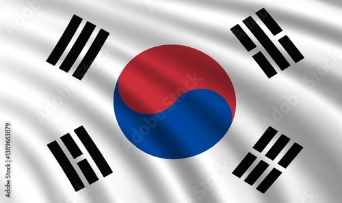 3d flag of south korea