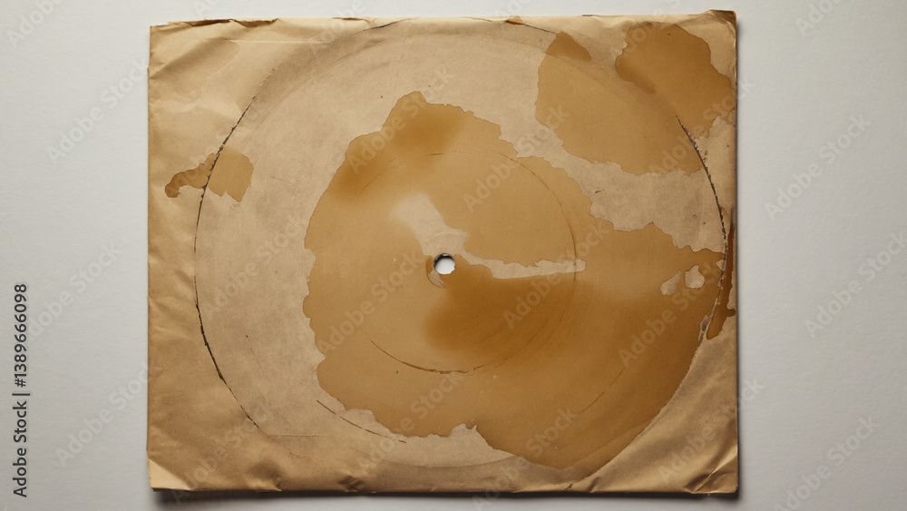 A torn piece of brown paper with a hole in it, suitable for use as a prop or texture
