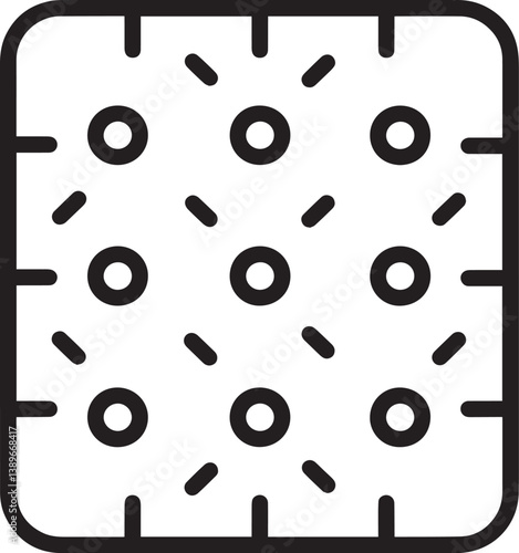 Saltine soda cracker icon linear black on white background