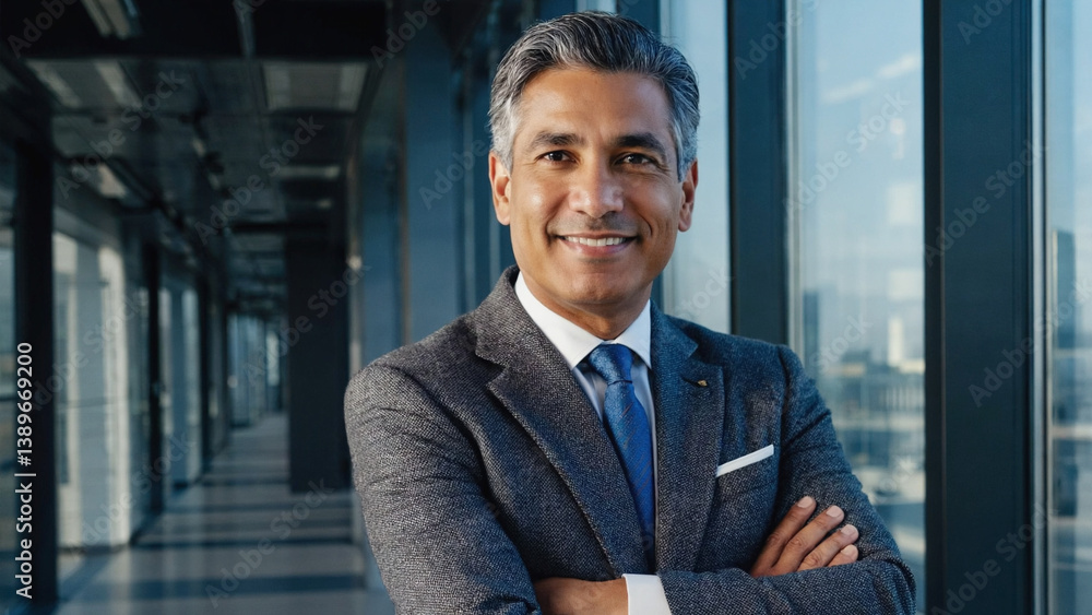 A businessman stands in front of a window, possibly contemplating his next move