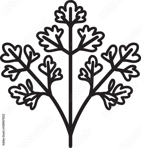 Parsley icon linear black
