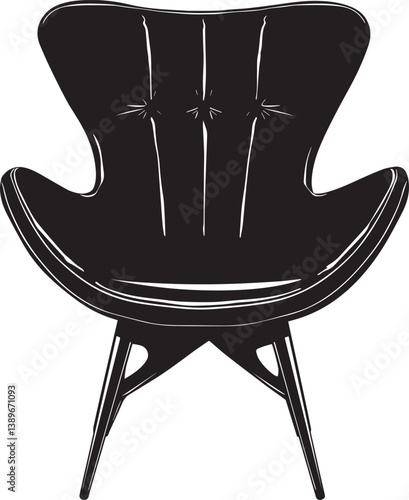 PUF Chair silhouette vector black