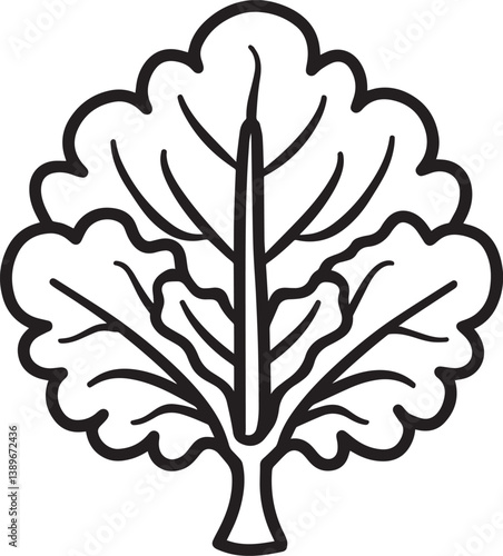 lettuce leaf icon linear black