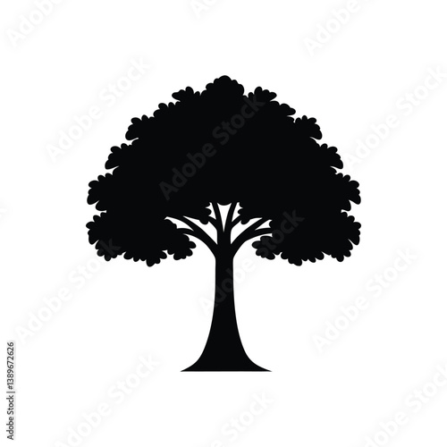 Tree silhouette isolated on a white Background