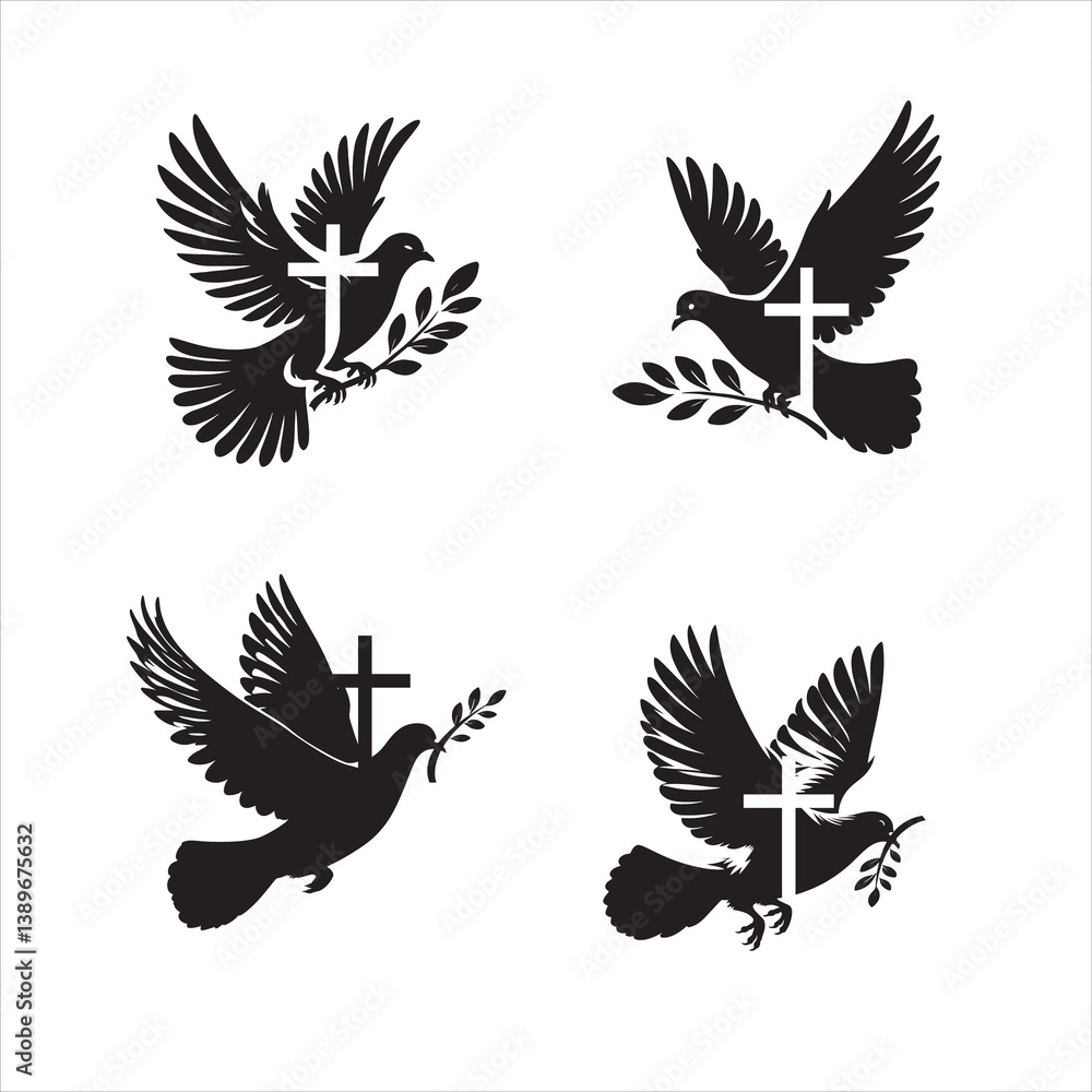 Obraz premium Pigeons flying vector