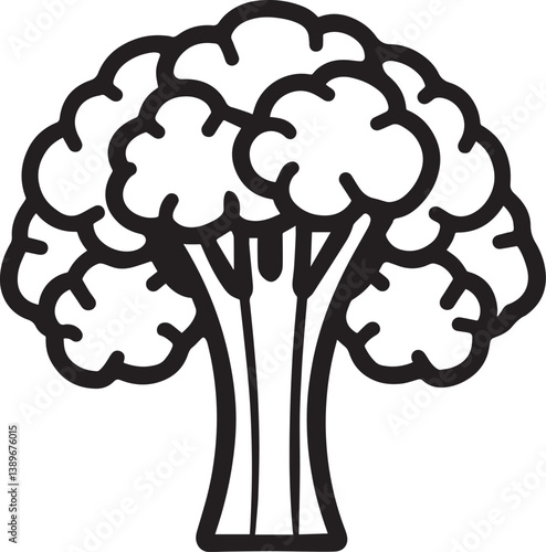 broccoli icon linear black