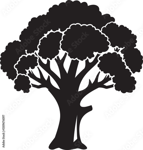 broccoli silhouette vector black