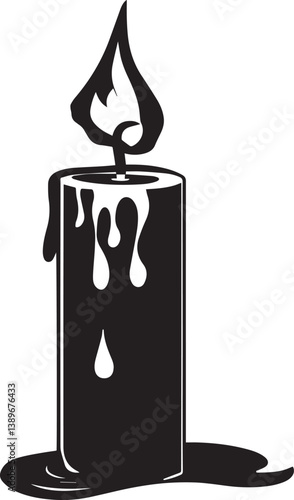 candle silhouette vector black