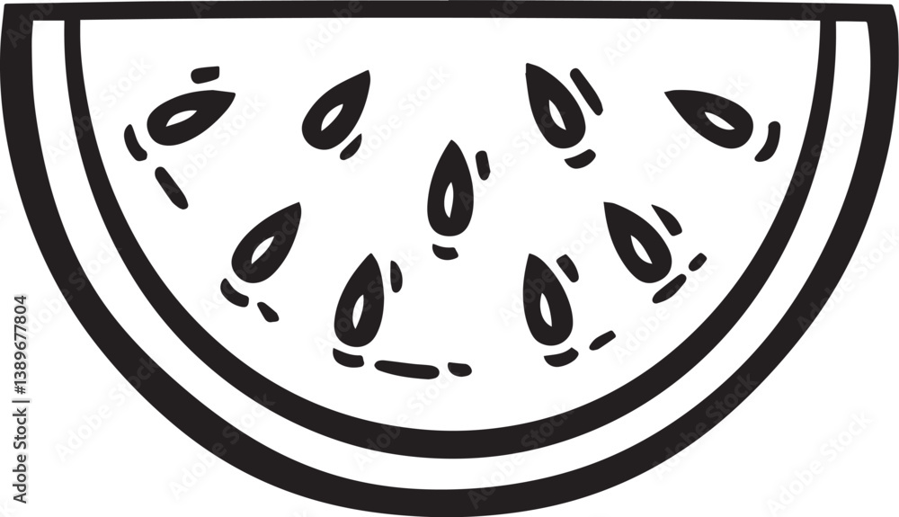 Half watermelon front view icon linear black Half watermelon front view icon linear black
