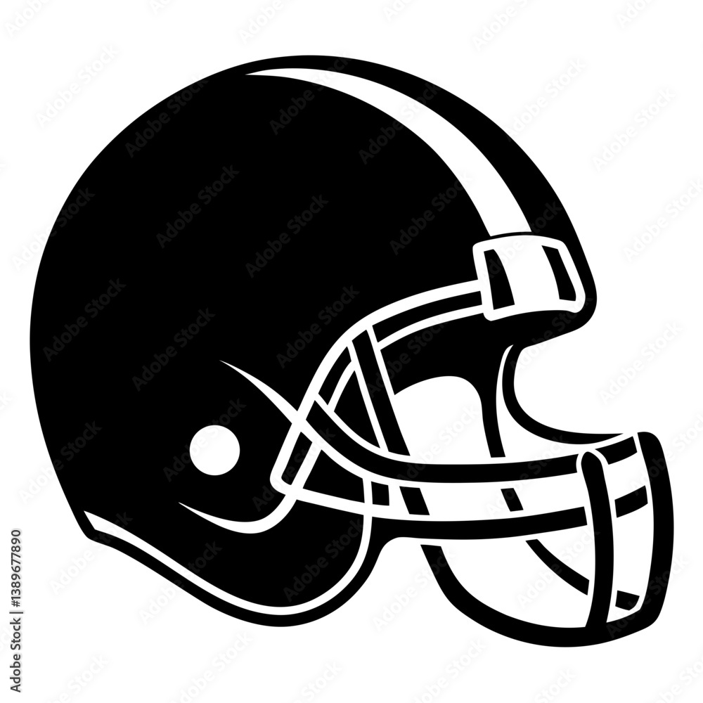 Fototapeta premium Football Helmet Silhouette Vector & Sports Gear SVG