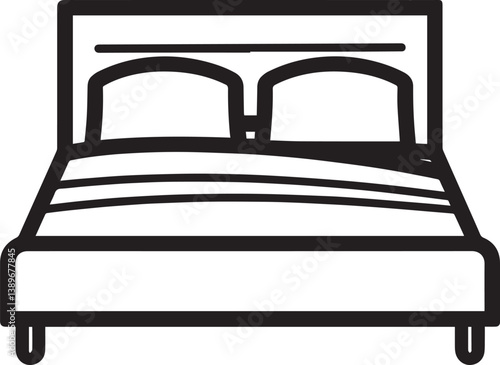 bed icon linear black