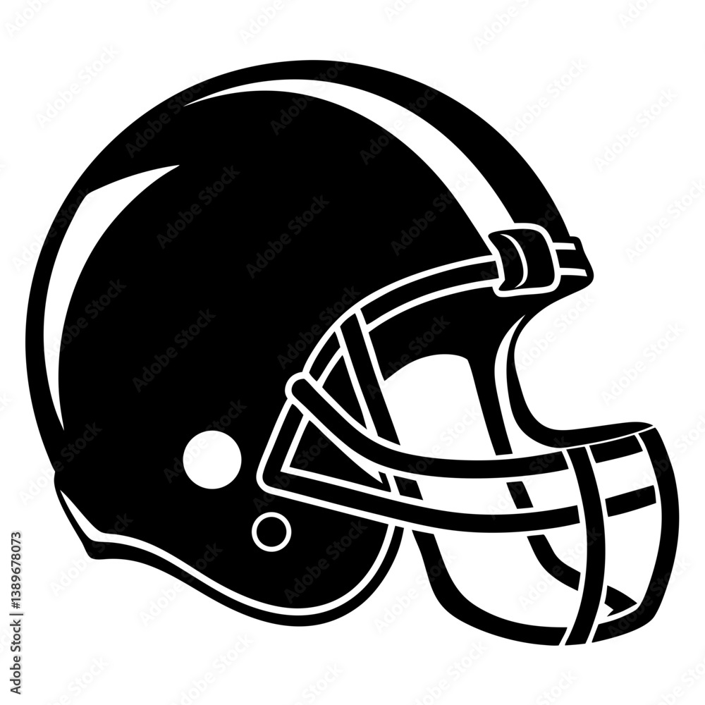 Fototapeta premium Football Helmet Silhouette Vector & Sports Gear SVG