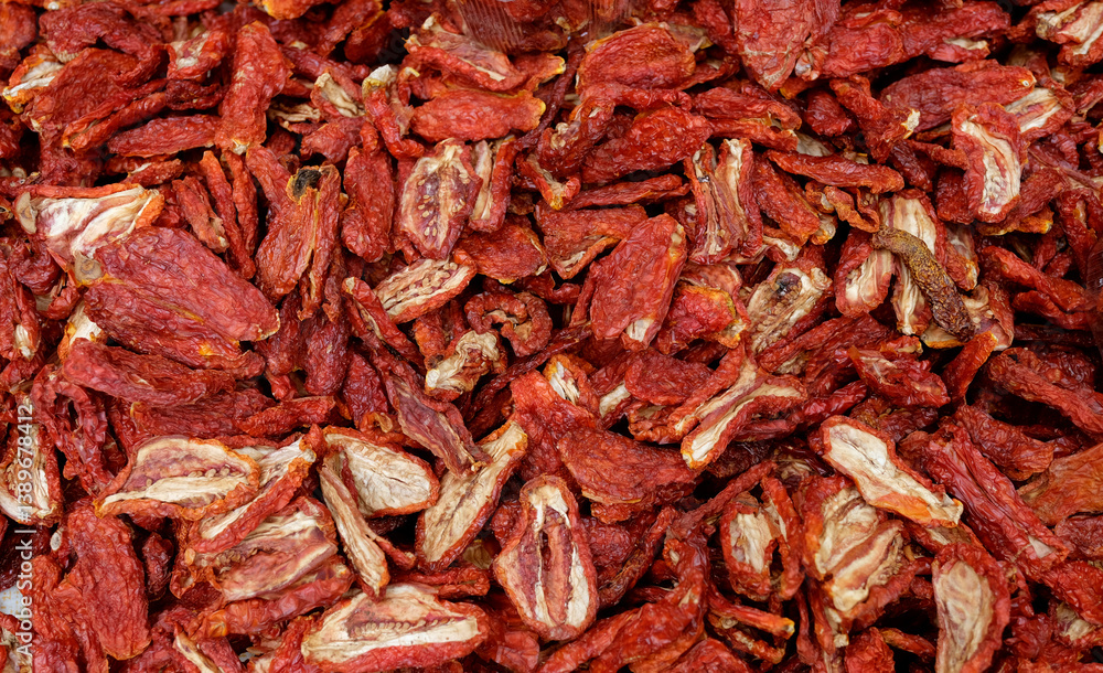 Sun Dried tomato, Many dried tomatoes background Sun Dried tomato, Many dried tomatoes background