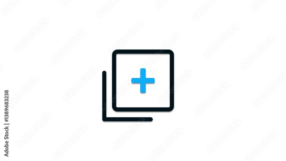 Add document file icon animation .document line icon, New File add icon isolated animation . Add document file icon animation .document line icon, New File add icon isolated animation .